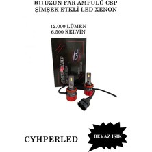 Cyhper Led Nissan Qashqai Visia 2015 H11 Uzun Far Ampulü Csp Şimşek Etkli LED Xenon Beyaz Renk