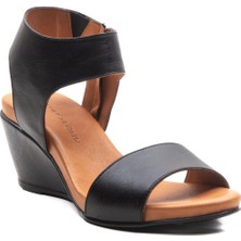 Wella 7016 Siyah Kadın Sandalet