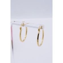 Latif Kuyumcu 14 Ayar Altın Halka Küpe Düz Köşeli Kadın Küpe LKKP1066