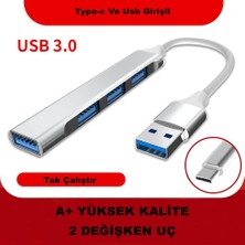 Pistech Type-C ve USB 2'li Girişli Uyumlu Port Girişli USB Hub Otg Çoğaltıcı