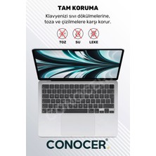 Pistech Macbook Air 2022 13.6 Inc M2 A2681 Uyumlu Türkçe Q Klavye Slim Klavye Koruyucu