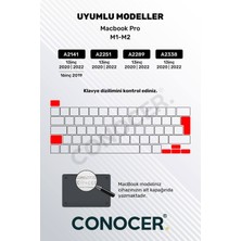 Pistech Macbook Pro M2 13INC Uyumlu Klavye Koruyucu A2289 2251 A2338 A2141 Türkçe Baskı