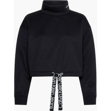 Calvin Klein Jeans Balıkçı Yaka Siyah Kadın Sweatshırt J20J221946BEH