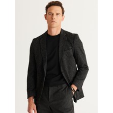 ALTINYILDIZ CLASSICS Altınyıldız Classics Regular Fit Geniş Kesim Mono Yaka Desenli Yünlü Blazer Ceket