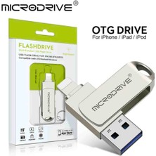 Microdrive 256Gb. İPhone Lightning ve USB 3.0 Metal USB Flash Bellek Otg Çift Girişli