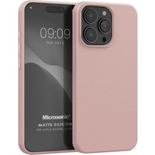 Microsonic Matte Silicone Apple iPhone 15 Pro Kılıf Rose Gold