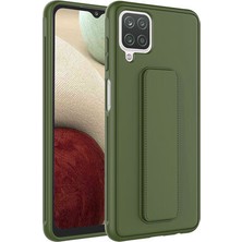Samsung Galaxy A12 Kılıf Şık ve Stantlı QStand Premium Kapak