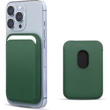 Microsonic Apple iPhone 15 Pro Max Leather Wallet Magsafe Yeşil