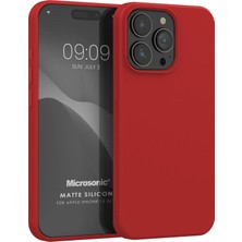 Microsonic Matte Silicone Apple iPhone 15 Pro Max Kılıf Kırmızı