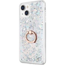 Microsonic Apple iPhone 15 Kılıf Glitter Liquid Holder Gümüş