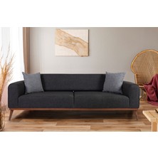 Perla Sofa Seneca Yataklı Kanepe Keten Antrasit