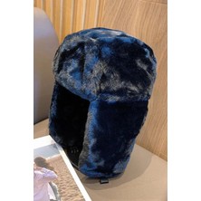 Bahels Siyah Peluş Kulaklı Klipsli Bere Şapka