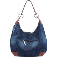 Masoffy Koyu Mavi Moda Kadın Nedensel Çanta Bayan Kot Çanta Büyük Omuz Çantaları Mavi Kot Tote Mujer Bolsa Sevimli Tasarımcı Kadın Büyük Vintage (Yurt Dışından)