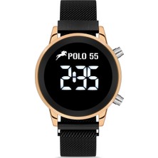 POLO55  Rose-Gold Dijital Hasır Kordon Erkek Kol Saati