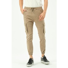 Cekmon Erkek Dar Paça Beli ve Paçası Lastikli Kargo Cepli Pamuklu Jogger Spor Pantolon