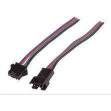 Sanec 2,5mm Jst Sm 4pin Siyah Seyyar Kablolu Konnektör Dişi Erkek Takım 10CM+10CM - 0,25MM - Çift Taraflı