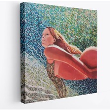 Harita Sepeti Sualtında Yüzen Kadın TABLOSU-5873