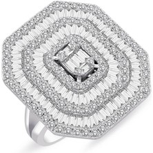Lilarote 2.67 Ct Modern Tasarım Baget Kare Tektaş Yüzük