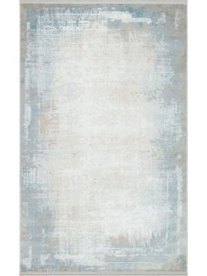 Eko Halı Modena Mdn 04 Cream Blue Hav Toz Vermez Şık ve Modern Sık Dokuma Makine Dokuması Halı