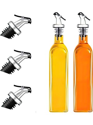 Rabadon Kapaklı Şişe Ucu Yağdanlık Tıpası 3 Adet Plastik Malzemeden Ergonomik Kullanım