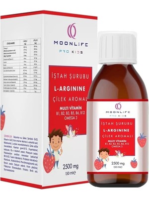 Moonlife L-Arginine Multivitamin Omega 3 Çilek Aromalı 150 ml