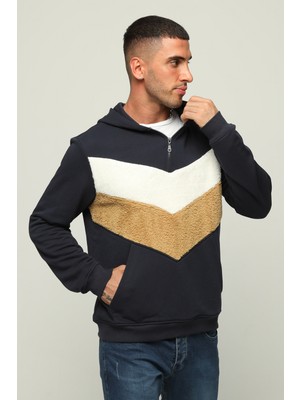 Owut Collection Peluş Detaylı Yaka Fermuarlı Kapüşonlu Sweatshirt