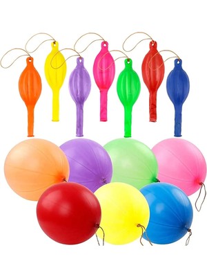 Kavaklar Punch Balon 30 Adet Zıpzıp Lastikli Balon Karışık Renk Ipli Balon