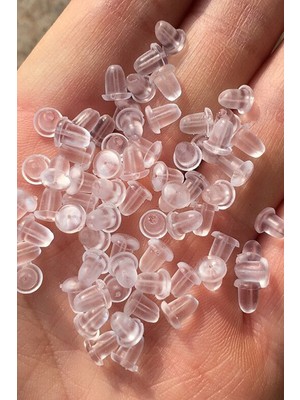 İlraysa 100 Adet (50 Çift) Plastik Küpe Pistonu, Küpe Arkalığı