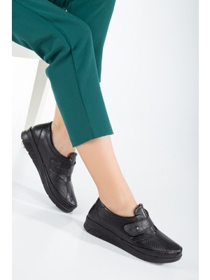 The Dortex Shoes The Dortex CD03 Dışı ve Içi  Cırtlı Rahat Kalıp Ortopedik Kadın Ayakkabısı