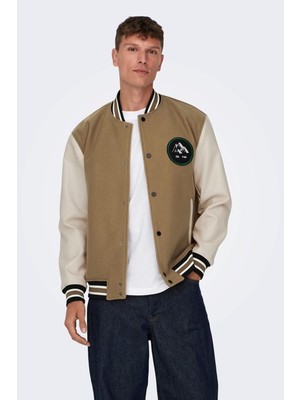 Jack & Jones Only & Sons Onsjason Varsıty Jacket Otw Acık Kahve