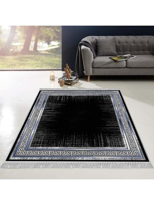 Artizon  Tekstil Artızon Halı ART-016 Beyaz Taban Dekoratif Kilim Ince Yıkanabilir Süngerli Dot Taban Salon Halısı