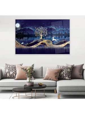 Emya Home Altın Manzara Cam Tablo