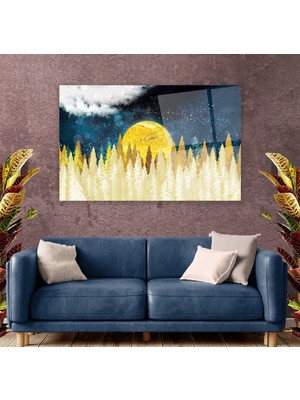 Emya Home Altın Manzara Cam Tablo