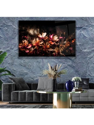 Emya Home Çiçekler Cam Tablo