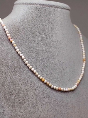 Yaşam Tohumu Beyaz Opal Taşı 3mm Kolye (Sabit Klipsli)