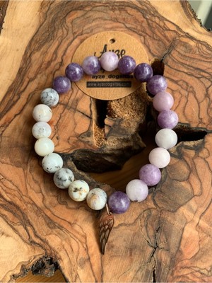 Nelleovana Lepidolit ve Merlinit Bileklik