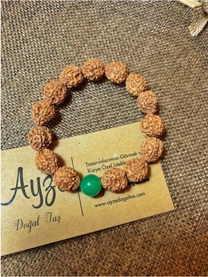 Nelleovana Rudraksha ( Rudrakşa) Tohumu Aventurin Bileklik