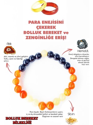 Nelleovana Doğal Taş Bolluk Bereket Bilekliği (Akik Yüzük)