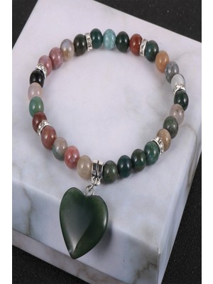 Nelleovana Doğal Taş Çakra Kalpli Bileklik