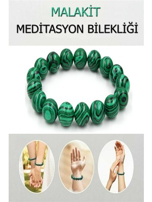 Nelleovana Doğal Taş Malakit Meditasyon Bilekliği