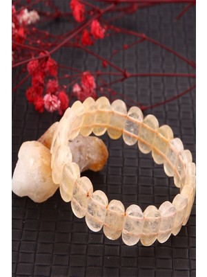 Nelleovana Sitrin Doğaltaş Geniş Kesim Bileklik