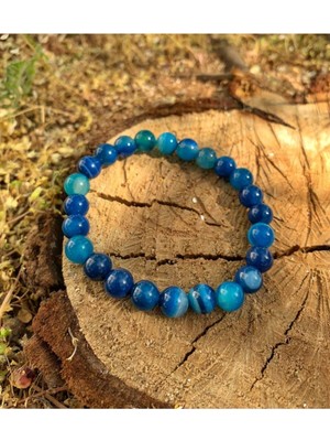 Nelleovana Mavi Akik Bileklik