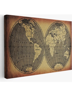 Harita Sepeti Vintage Eskitme Dünya Haritası 1008