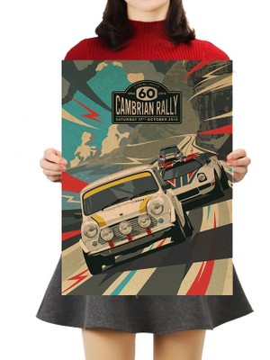 Caph Design Cambrian Rally 60TH Year Vintage Kraft Poster - 33X48CM