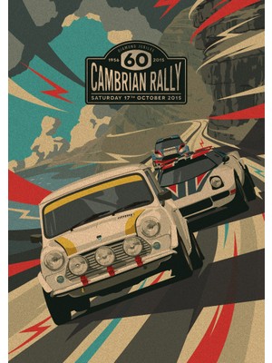 Caph Design Cambrian Rally 60TH Year Vintage Kraft Poster - 33X48CM