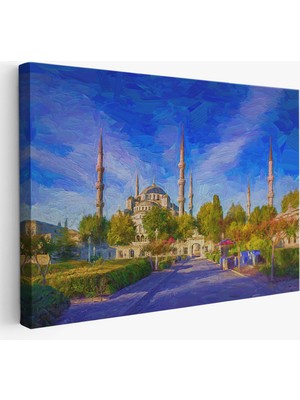 Harita Sepeti Sultan Ahmet Camii Yağlıboya Görünüm Kanvas TABLO-3694