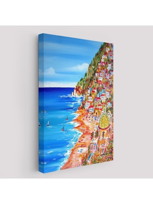 Harita Sepeti Italya La Bella Positano Amalfi Sahili Duvar TABLOSU-6237