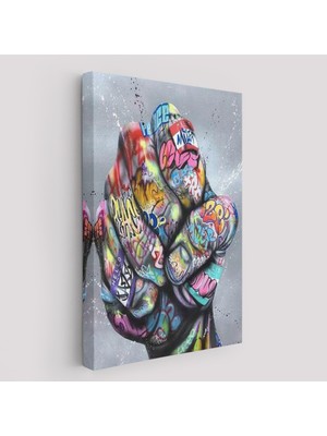 Harita Sepeti Punch Banksy Kanvas TABLO-5310