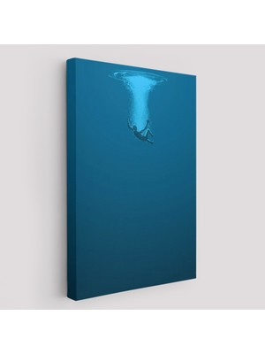 Harita Sepeti Denize Düşen Çocuk Kanvas Tablo, "herkes Yüzerken Boğulmak GIBIDIR."-5208