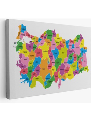 Harita Sepeti Türkiye Haritası Kanvas Tablo Eğitici ve Öretici Dekoratif Tablo Tablo 3113